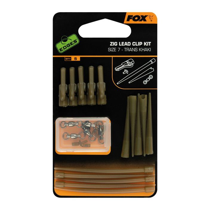 Fox International Secure Zig Lead Clip Kit 5 pezzi verde. 2