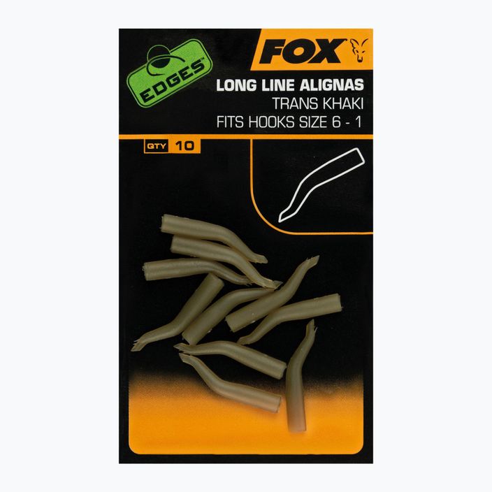 Fox International Bordi Line Aligna Posizionatore a gancio lungo 10 pezzi trans kaki