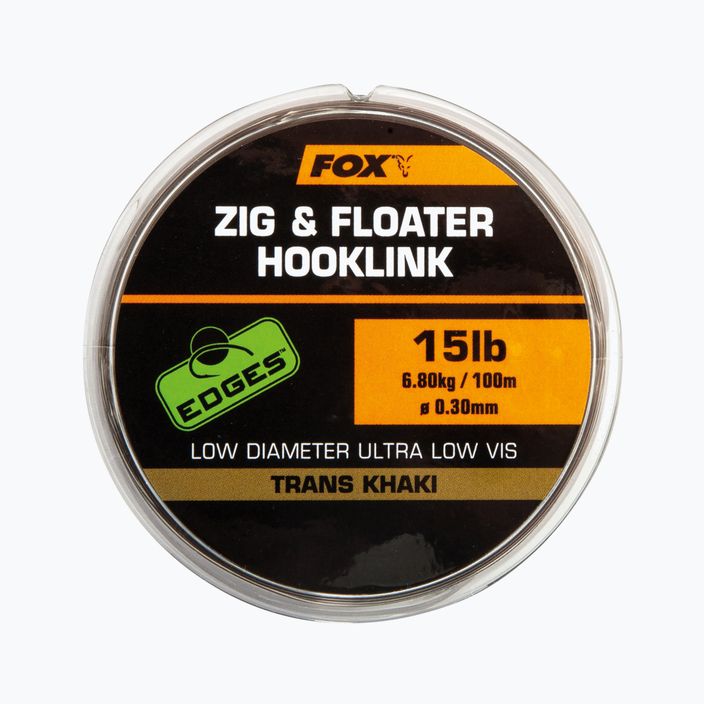 Fox International Zig and Floater Hooklink 100m trans kaki fishing line