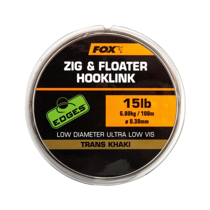 Fox International Zig and Floater Hooklink 100m trans kaki fishing line 2