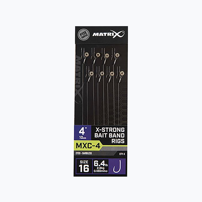 Matrix MXC-4 Size Barbless X-Strong Bait Band methode leaders 8 pcs.