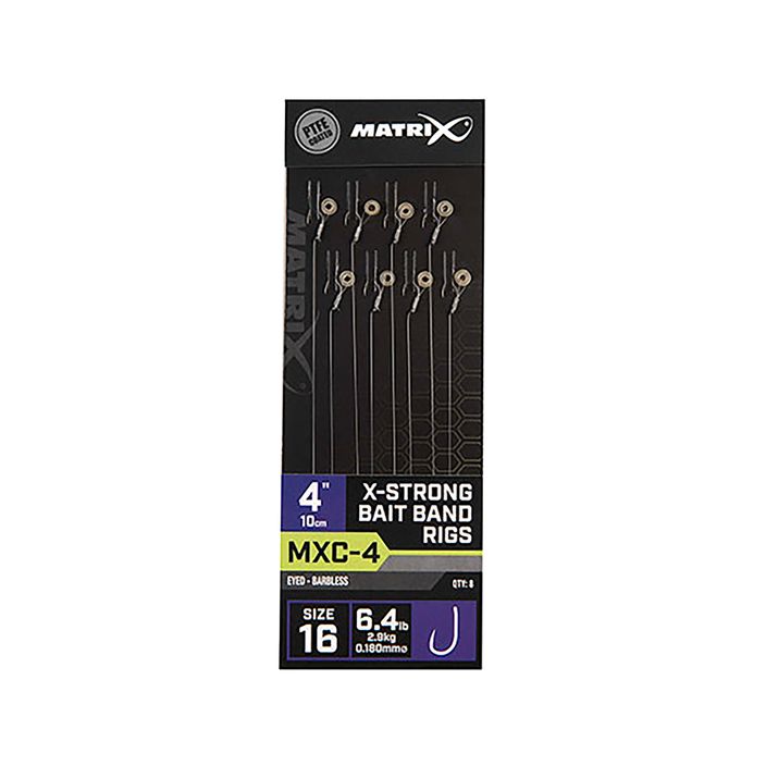 Matrix MXC-4 Size Barbless X-Strong Bait Band methode leaders 8 pcs. 2