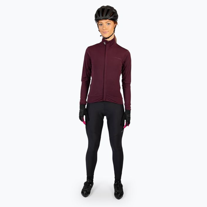 Maglia a maniche lunghe da ciclismo Endura Xtract Roubaix da donna, color melanzana 2