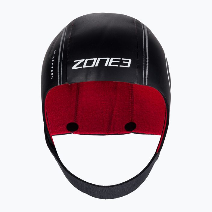 ZONE3 Cappello Heat Tech in neoprene nero/argento/rosso 2