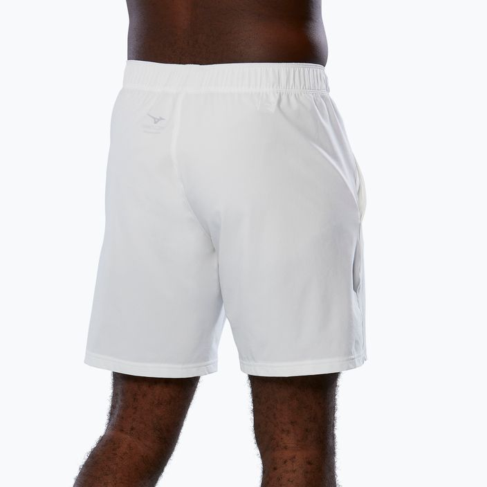 Pantaloncini da tennis da uomo Mizuno 8 In Flex bianco 62GB260101 4