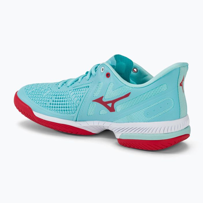 Scarpe da tennis da donna Mizuno Wave Exceed Tour 5 AC tanger turchese/fiery coral 2/bianco 3