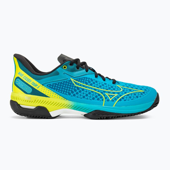 Scarpe da tennis da uomo Mizuno Wave Exceed Tour 5 CC blu jet/bolt2 neon/nero 2