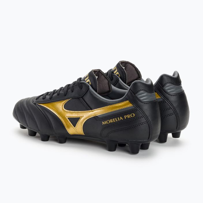 Mizuno Morelia II PRO MD scarpe da calcio da uomo nero/oro/ombra scura 3