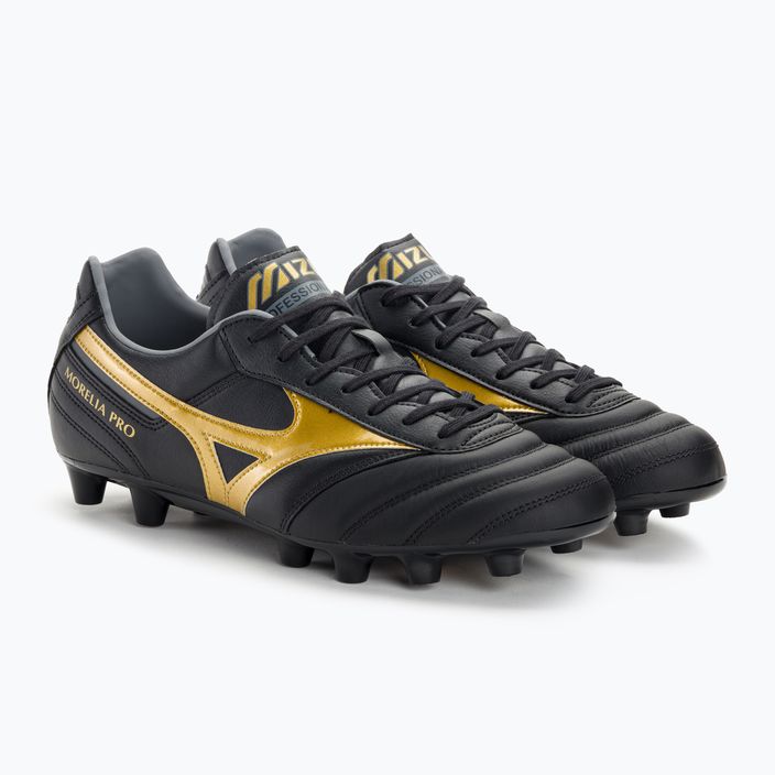 Mizuno Morelia II PRO MD scarpe da calcio da uomo nero/oro/ombra scura 4