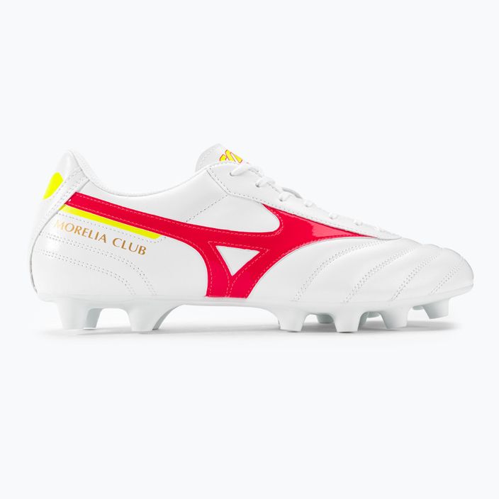Mizuno Morelia II Club MD scarpe da calcio uomo bianco/flery coral2/bolt2 2