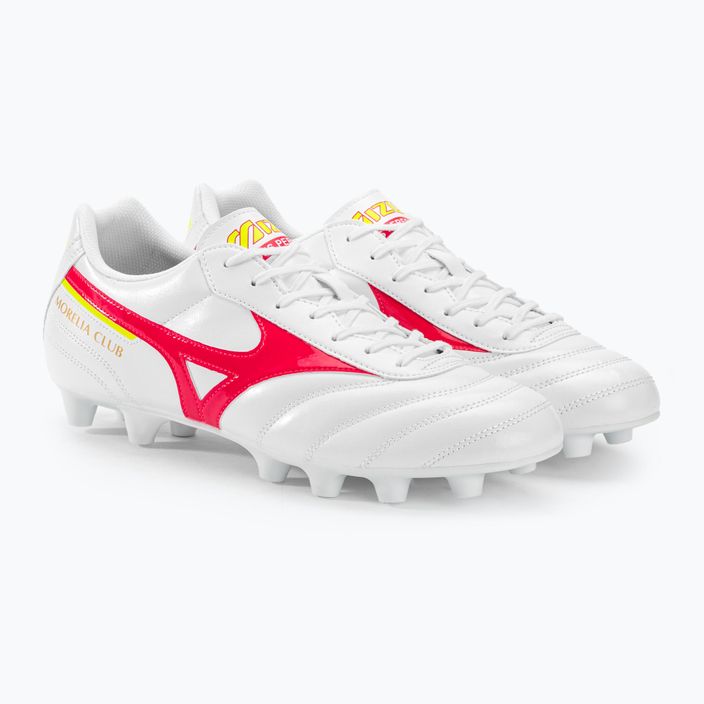 Mizuno Morelia II Club MD scarpe da calcio uomo bianco/flery coral2/bolt2 5