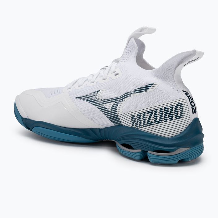 Scarpe da pallavolo da uomo Mizuno Wave Lightning Neo2 bianco/blu marina/argento 3