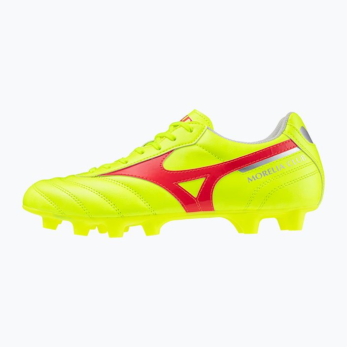 Mizuno Morelia II Club MD scarpe da calcio giallo sicurezza/fiery coral 2/galaxy silver uomo 3