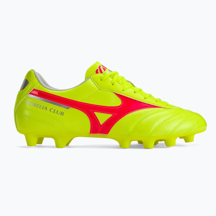 Mizuno Morelia II Club MD scarpe da calcio giallo sicurezza/fiery coral 2/galaxy silver uomo 2