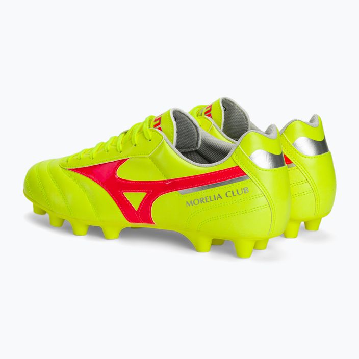 Mizuno Morelia II Club MD scarpe da calcio giallo sicurezza/fiery coral 2/galaxy silver uomo 5