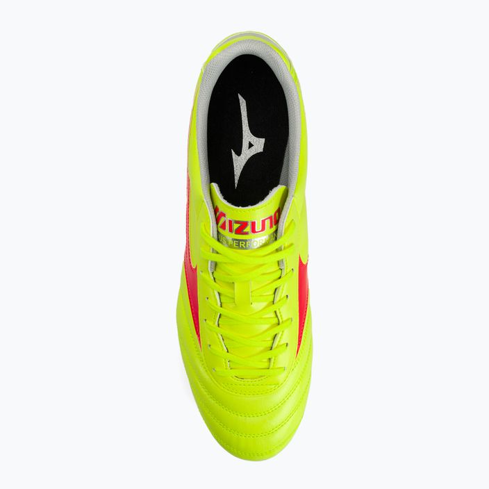 Mizuno Morelia II Club MD scarpe da calcio giallo sicurezza/fiery coral 2/galaxy silver uomo 7