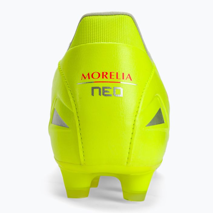 Scarpe da calcio Mizuno Morelia Neo IV Pro MD giallo sicurezza/fuoco corallo 2/galaxy argento uomo 8