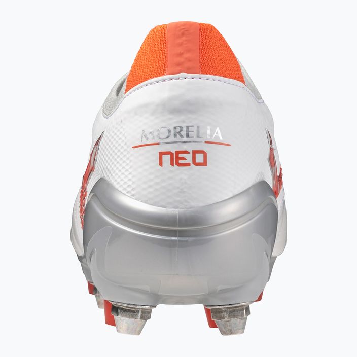 Mizuno Morelia Neo IV Β Japan Mix bianco/rosso radiante/corallo caldo scarpe da calcio uomo 3