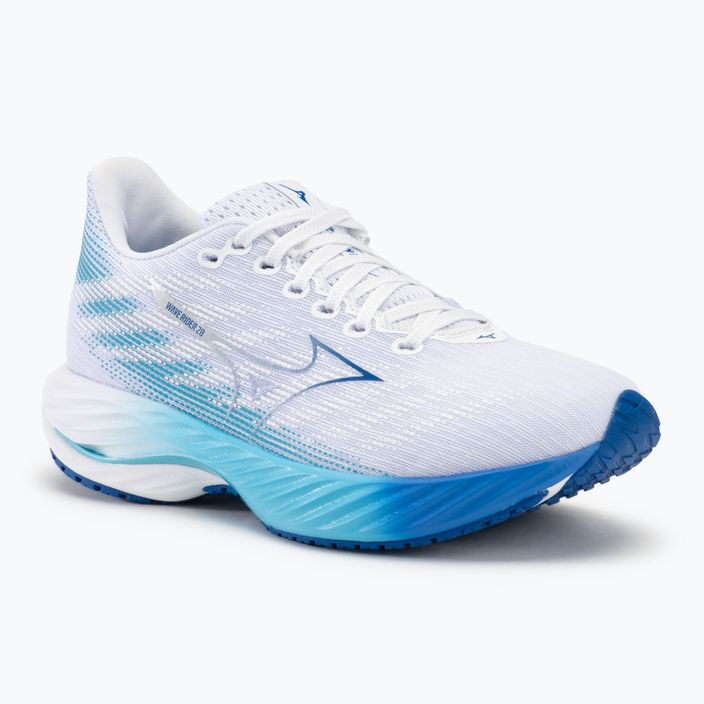 Scarpe da corsa da donna Mizuno Wave Rider 28 bianco/blu marino/blu fluviale