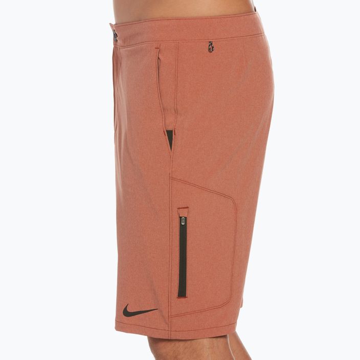 Pantaloncini da bagno Nike Flow 9" Hybrid rugged arancione da uomo 7