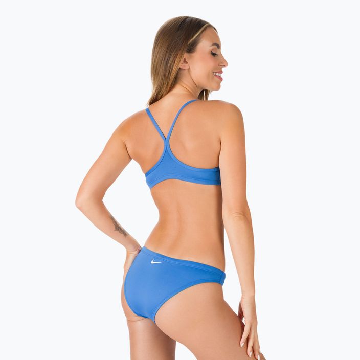 Costume da bagno due pezzi donna Nike Essential Sports Bikini blu pacifico 3