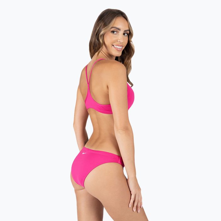 Costume da bagno due pezzi donna Nike Essential Sports Bikini rosa prime 3