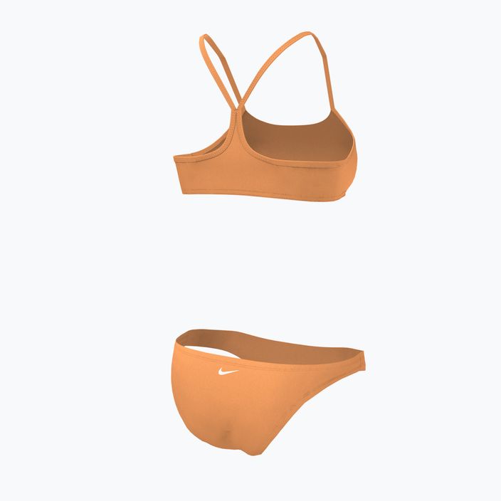 Costume da bagno due pezzi donna Nike Essential Sports Bikini crema pesca 6
