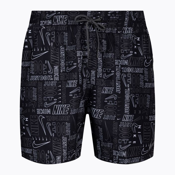 Pantaloncini da bagno Nike Logo Mashup 5" Volley da uomo, nero