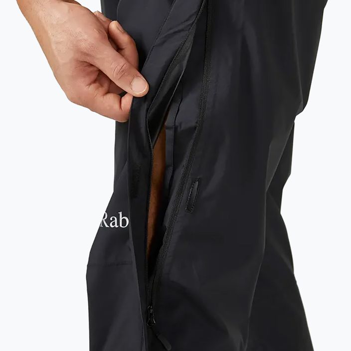 Pantaloni Rab Downpour Eco FZ Regular da uomo in membrana nera 3