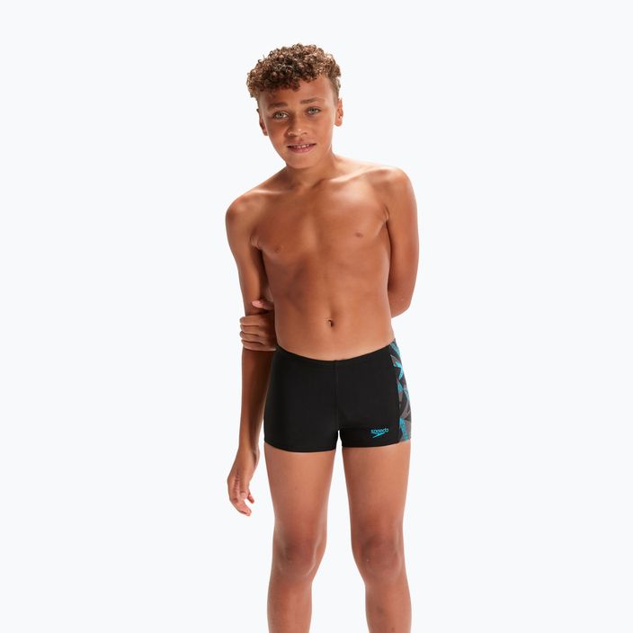 Speedo HyperBoom Placement - costume da bagno per bambini nero/bullone/tortora 3