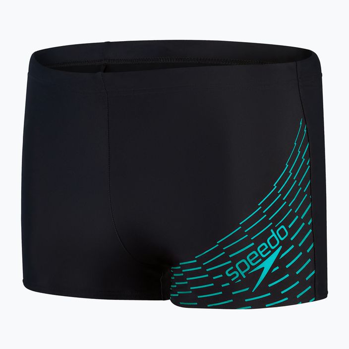 Pantaloncini da bagno Speedo Medley Logo nero/acquario da uomo 4