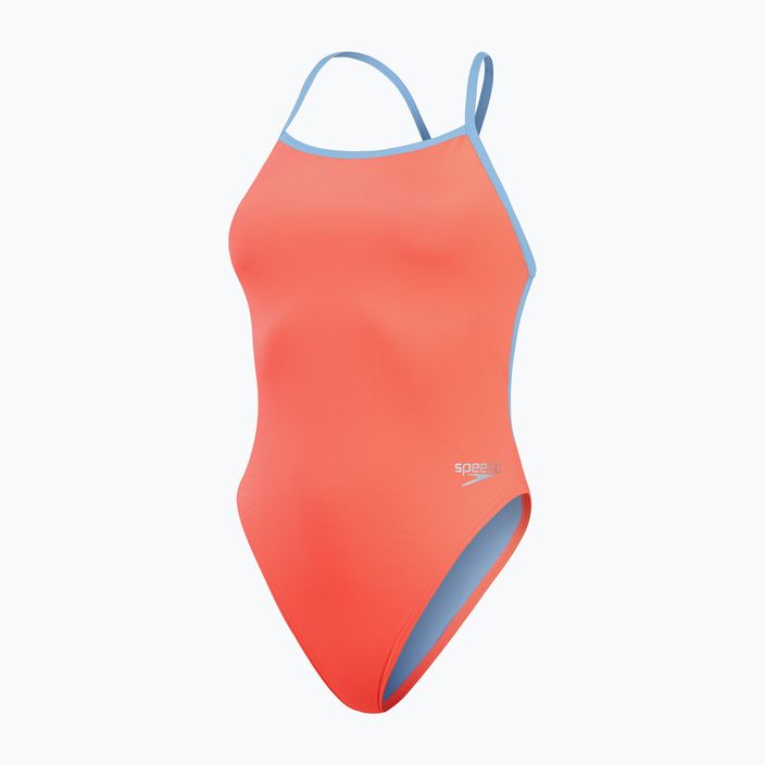 Costume intero da donna Speedo Solid Vback disco peach/curious blue