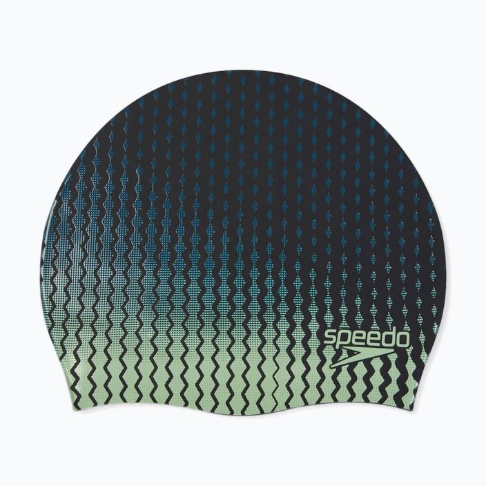 Speedo Cuffia in silicone stampato nero/matcha/teal