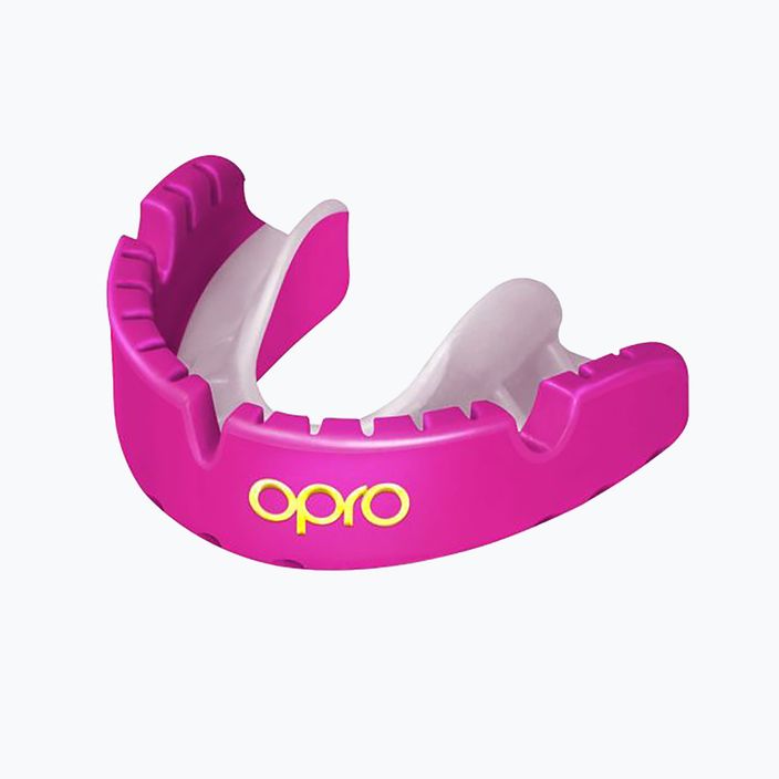Protezione della mandibola per apparecchi ortodontici Opro Gold Braces rosa 2