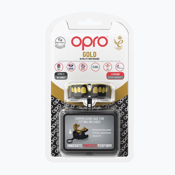 Protezione mascelle Opro Gold Grillz nero/oro 2