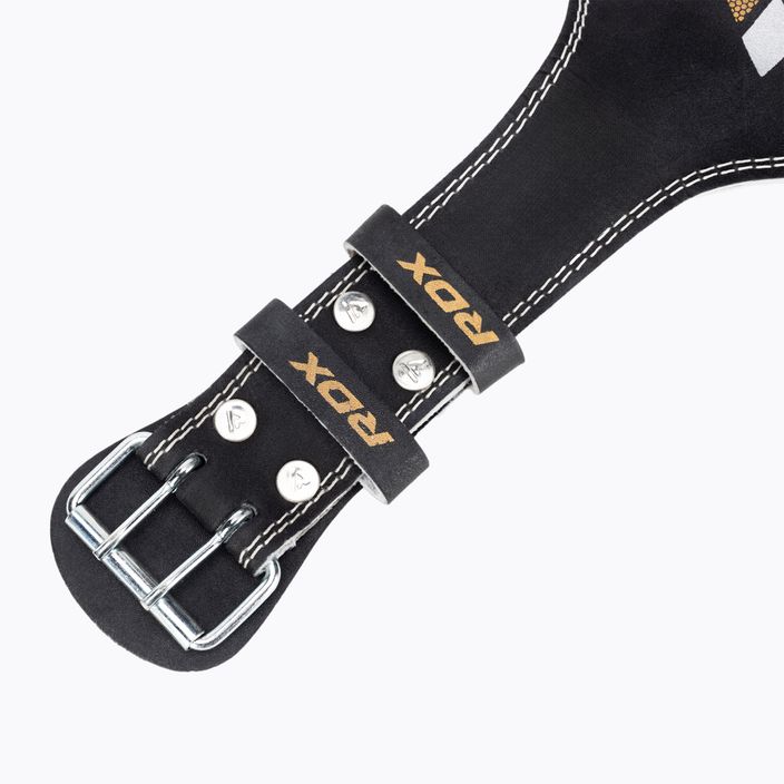 RDX Cintura per sollevamento pesi 6" in pelle nero/oro 3