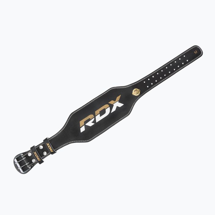 RDX Cintura per sollevamento pesi 6" in pelle nero/oro 4