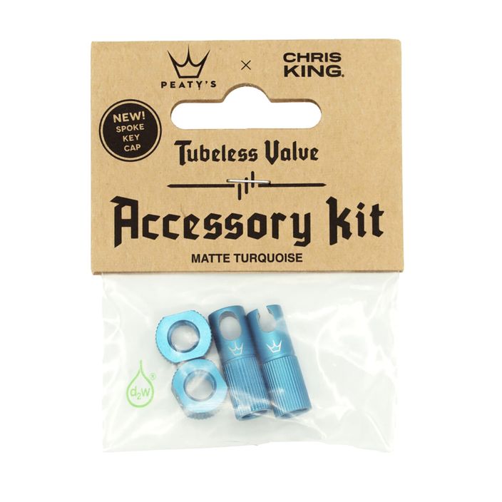 Kit di accessori per valvole tubeless Peaty's X Chris King MK2 turchese 2