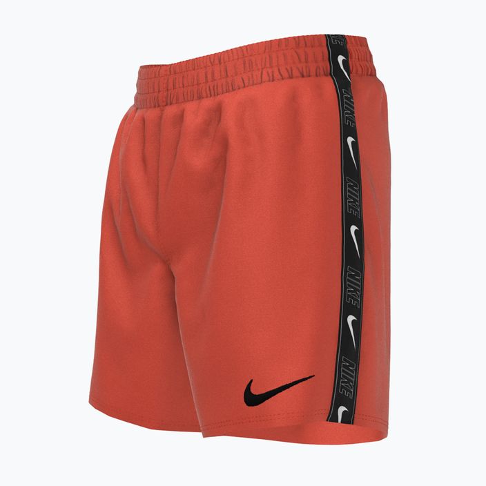 Pantaloncini da bagno Nike Logo Tape 4'' Volley da bambino rosso picante