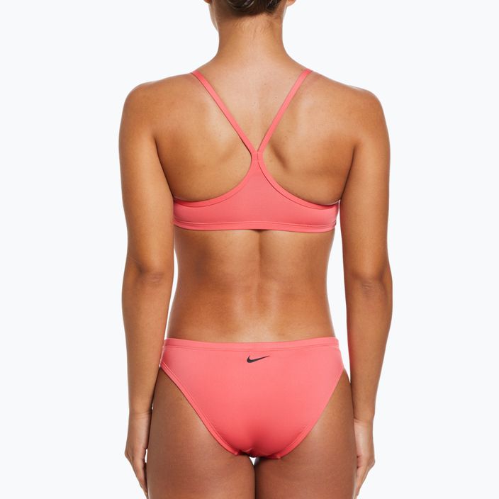 Costume da bagno due pezzi donna Nike Essential Sports Bikini mare corallo 2