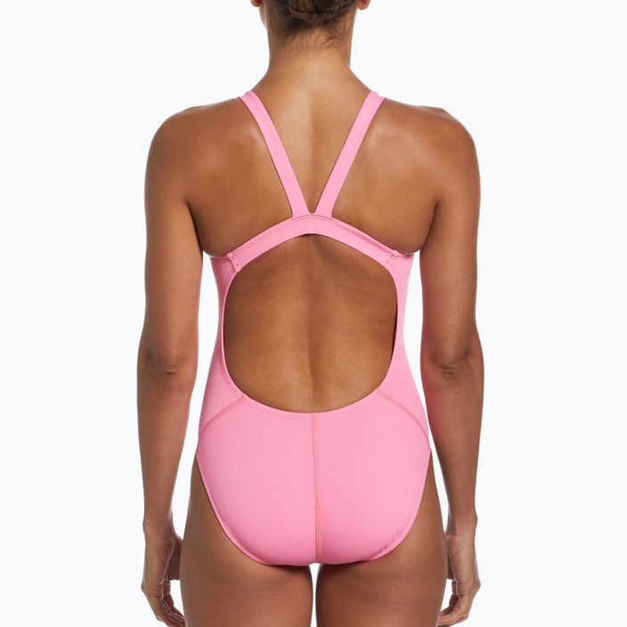 Costume intero da donna Nike Hydrastrong Solid Fastback rosa polarizzato 5