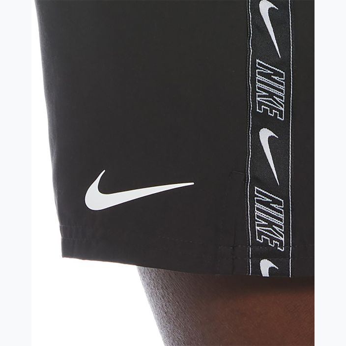 Pantaloncini da bagno Nike Logo Tape 5" Volley da uomo, nero 5