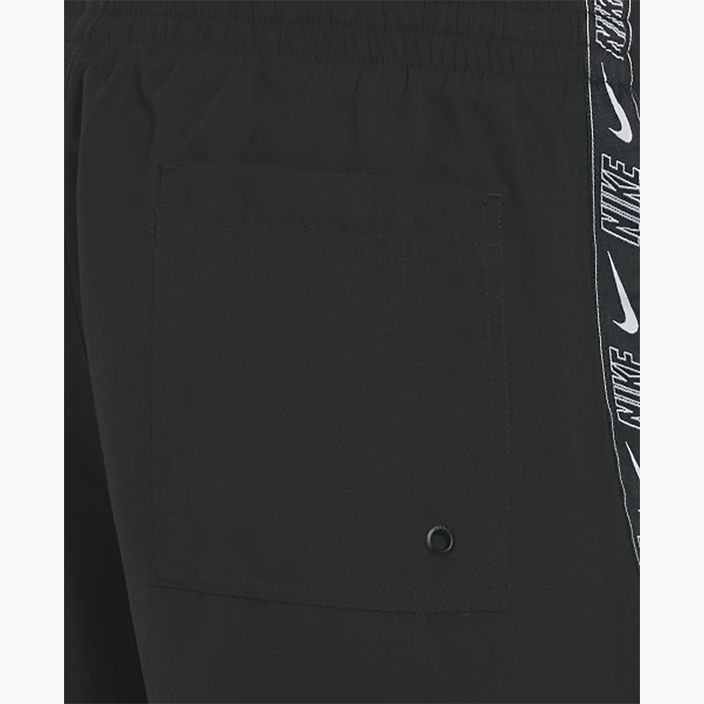 Pantaloncini da bagno Nike Logo Tape 5" Volley da uomo, nero 6