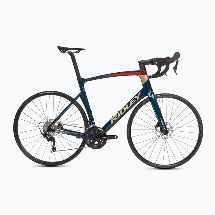 Ridley Noah Disc 105 blu scuro profondo/rosso/beige bici da corsa