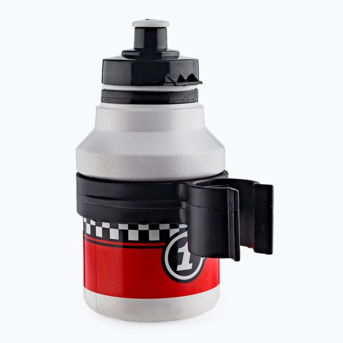Bottiglia da bicicletta per bambini Polisport Race 300 ml bianco/rosso con cestino 3