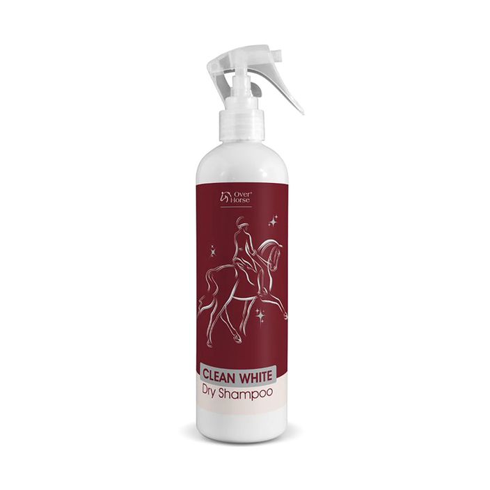 Shampoo a secco per cavalli con manti leggeri Over Horse Clean White 400 ml 2