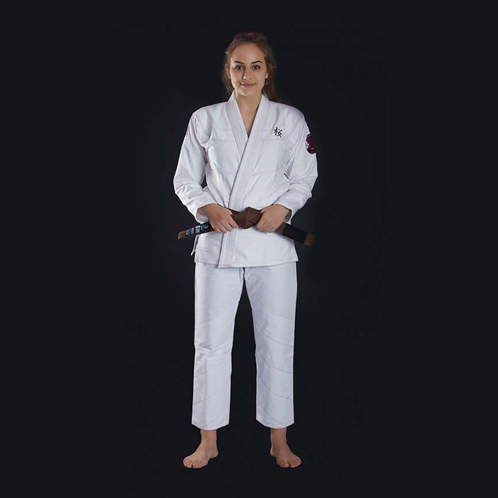 GI per il Brazilian jiu-jitsu Ground Game Sakura bianco da donna 2