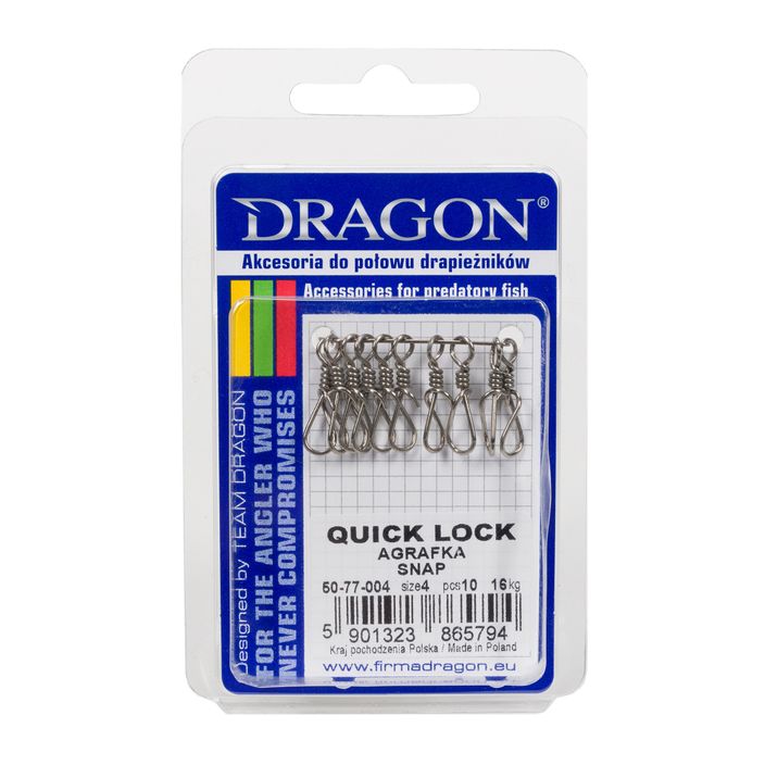 Spille di sicurezza DRAGON Quick Lock 10 pz. argento PDF-50-77-004 2