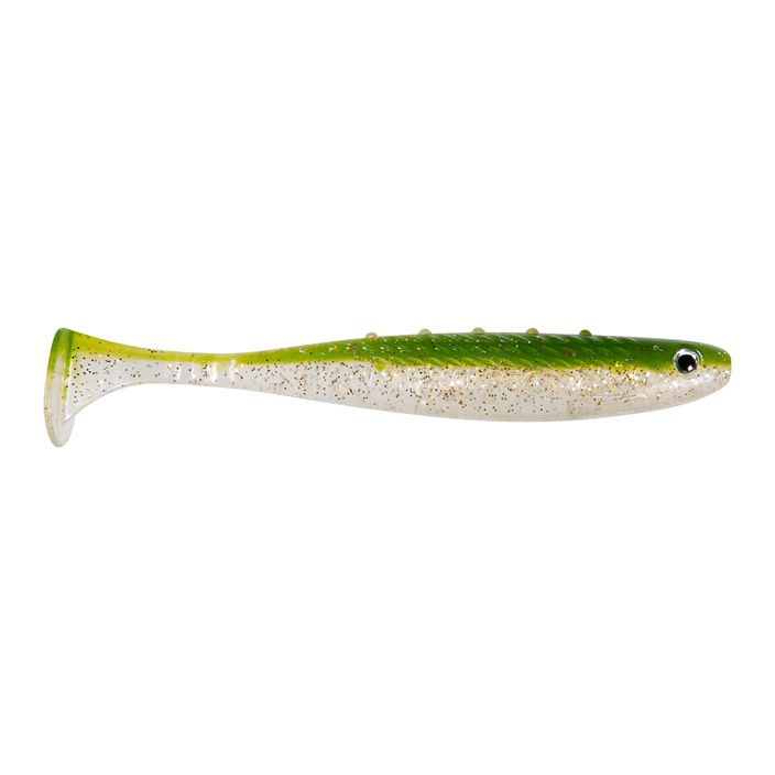 DRAGON V-Lures Aggressor Pro esca in gomma 4 pezzi chiaro-oliva oro-argento glitter CHE-AG30D-20-209 2