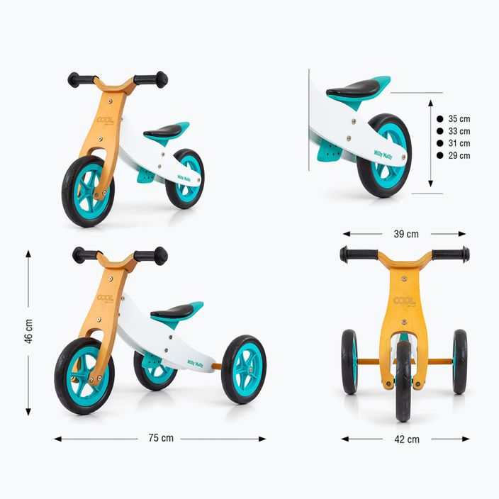 Milly Mally 2in1 triciclo da fondo Cool classic mint 10